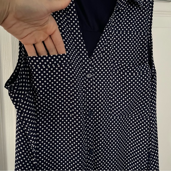 Express Navy Polka Dot Dress - Picture 4 of 5
